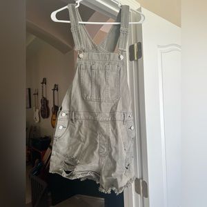 Pacsun green denim shorts/overalls. Size medium #pacsun